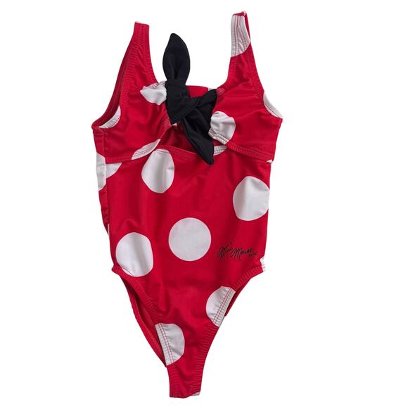 Disney Minnie Mouse Baby Girls Toddler One-Piece Polka Dot Red Swimsuit XS - Picture 2 of 10